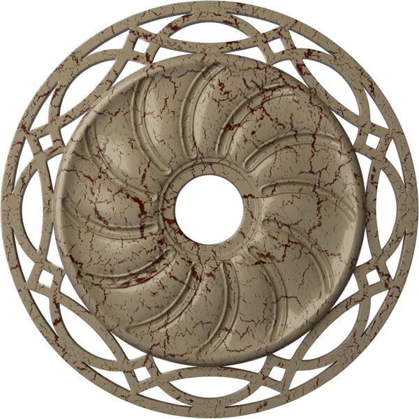 Ekena Millwork Loera Ceiling Medallion (Canopies up to 6 1/4"), 26 5/8"OD x 4 1/2"ID x 1 3/8"P, Gobi Desert Crackle CM26LOGDC - main